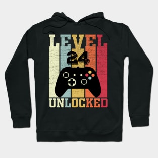 Level 24 Unlocked Funny Video Gamer 26th Birthday Gift Hoodie